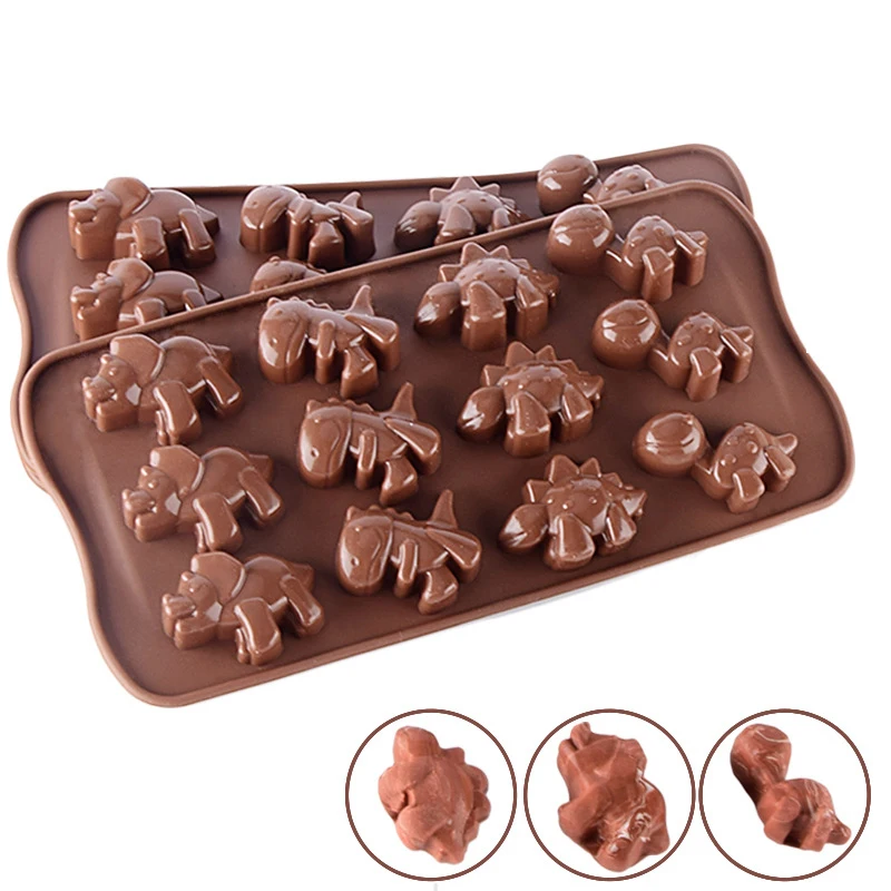 

Silicone Dinosaur Mold Chocolate Animal Cake Biscuit Mold Baking Fip Sugar Candy Silicone DIY Mold