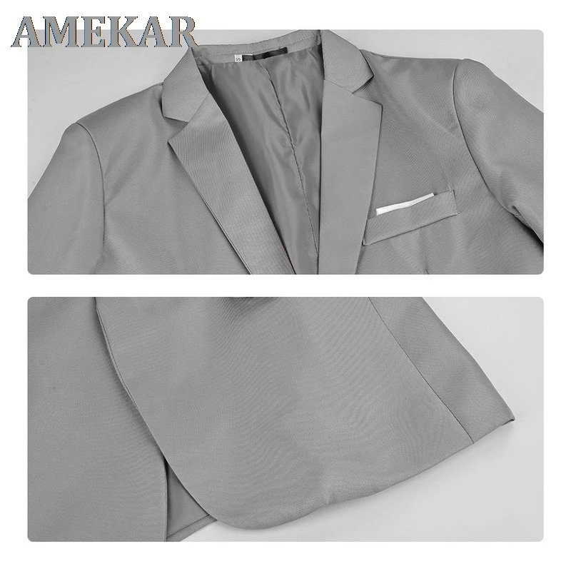 

2021 NEW Male Suits Blazer Slim Business Formal Dress Waistcoat Groom Man Suit Exquisite Weeding Office Set Thin Blazer