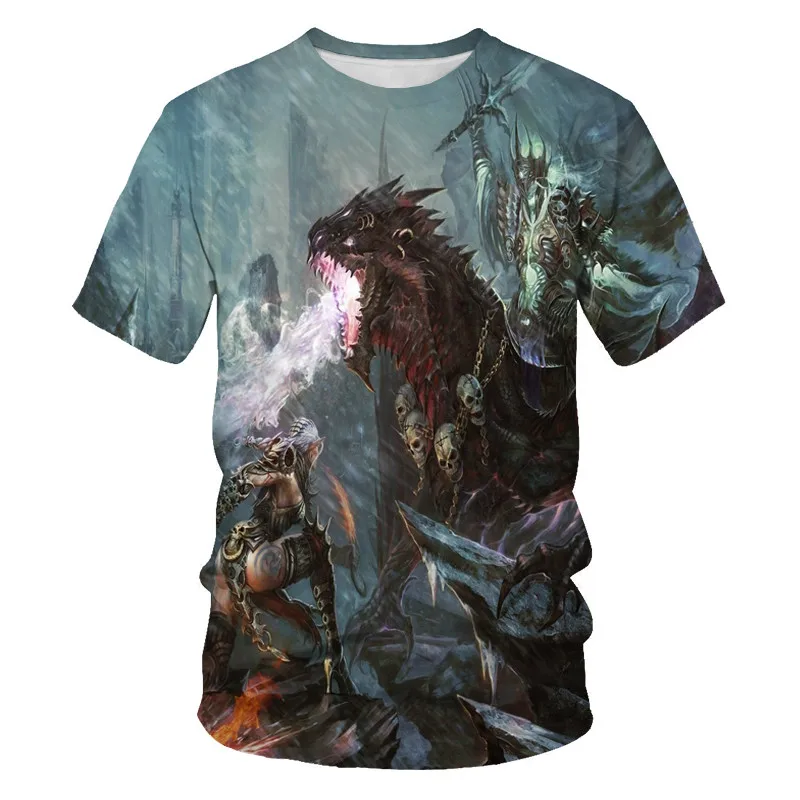 

3D character print T-shirt, summer new, cool men's T-shirt, fashion men's T-shirt, clothing top