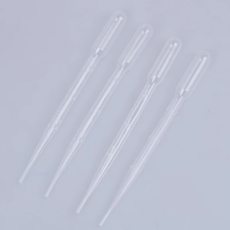 

4pcs 3ML Pipettes Laboratory Tools Plastic Disposable Graduated Pasteur Pipette Dropper Polyethylene Makeup Tools