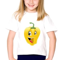 baby girl cute vegetables print funny t shirt summer tops for girls shirts kids short sleeve tops children white casual clothes