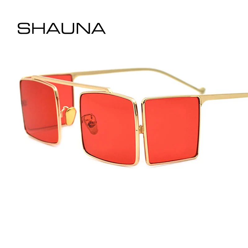 

SHAUNA Fashion Punk Women Square Sunglasses Retro Metal Frame Unique Men Steampunk Shades UV400