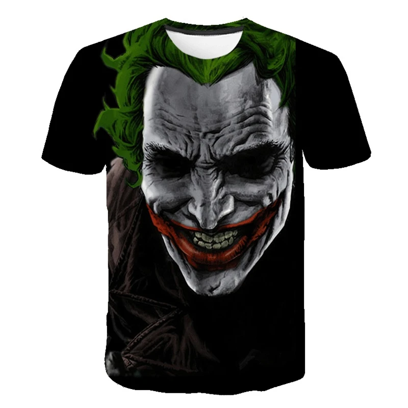 

Suicide squads 3D Printed T Shirt Men Joker Face Casual O-neck Male tshirt Clown Short Sleeve Cosplay Funny T shirts Pokemon