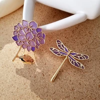 purple lilac dragonfly enamel pin women elegance jewelry spring scarf brooches bag clothes lapel pins