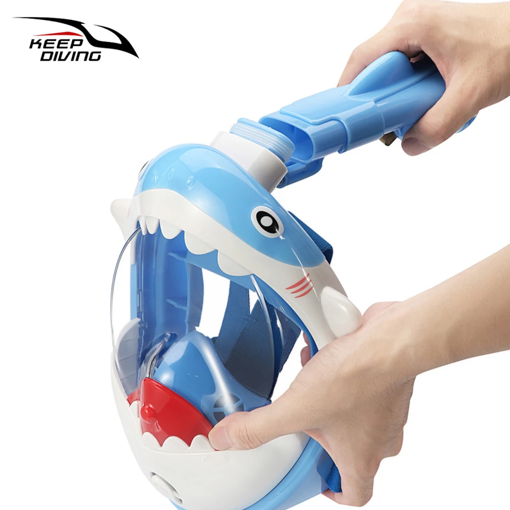 

Kids Diving Full Face Cover Children Snorkeling Shield Boy Girl Cartoon Animal Pattern Underwater Diving Face Cover