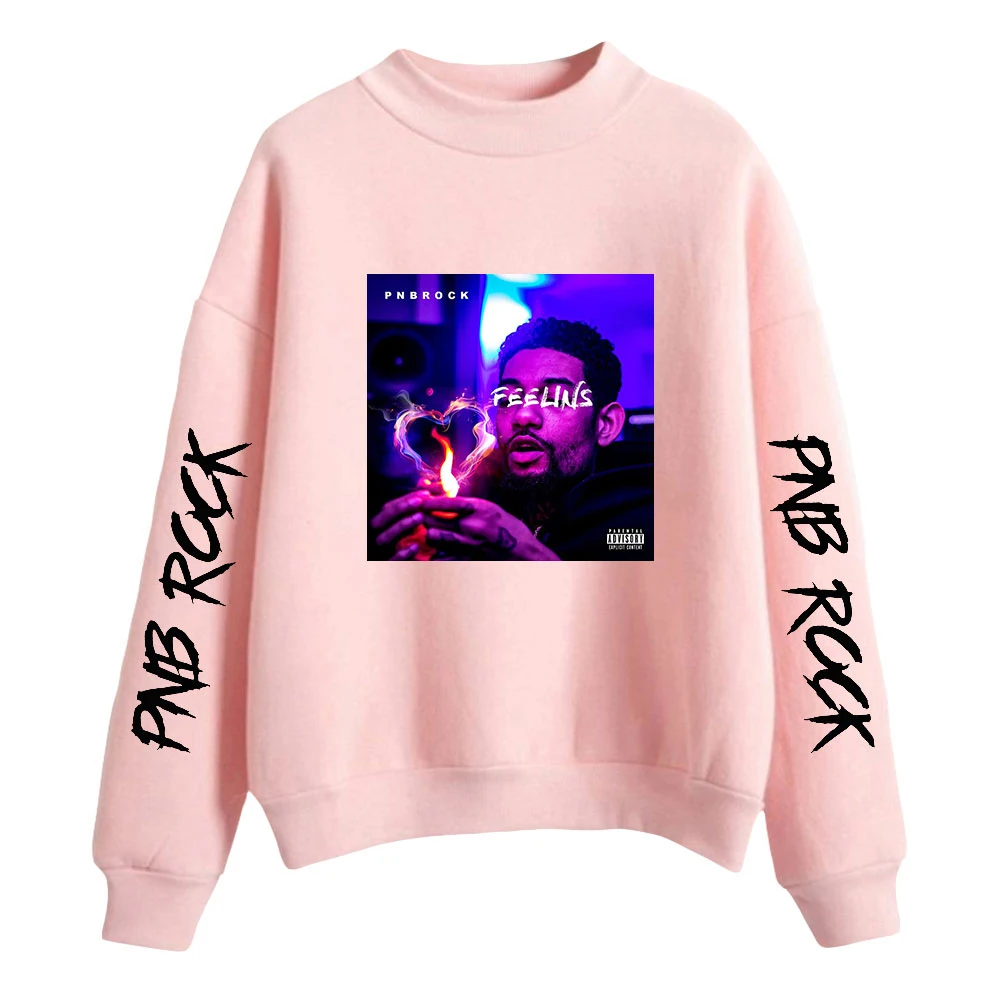 

WAWNI Pnb Rock Turtlenecks Casual Tops Thin Sweatshirt Unique Top Hip Hop Pullover Unisex Round Neck 2021 Tops Loose Sweatshirt