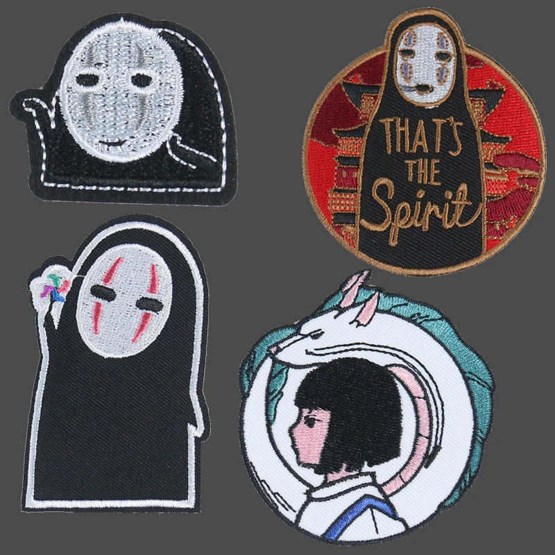 Японские Аниме сделай сам Мультяшные нашивки для одежды мужские без лица с