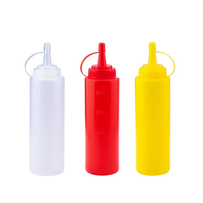 3pcs 4.7x18.7cm Пластиковые игольчатые Бутылочки для салата кетчуп прочные горчичные бутылки для приправ кухонные аксессуары - Цвет: 3pcs 4.7x18.7cm