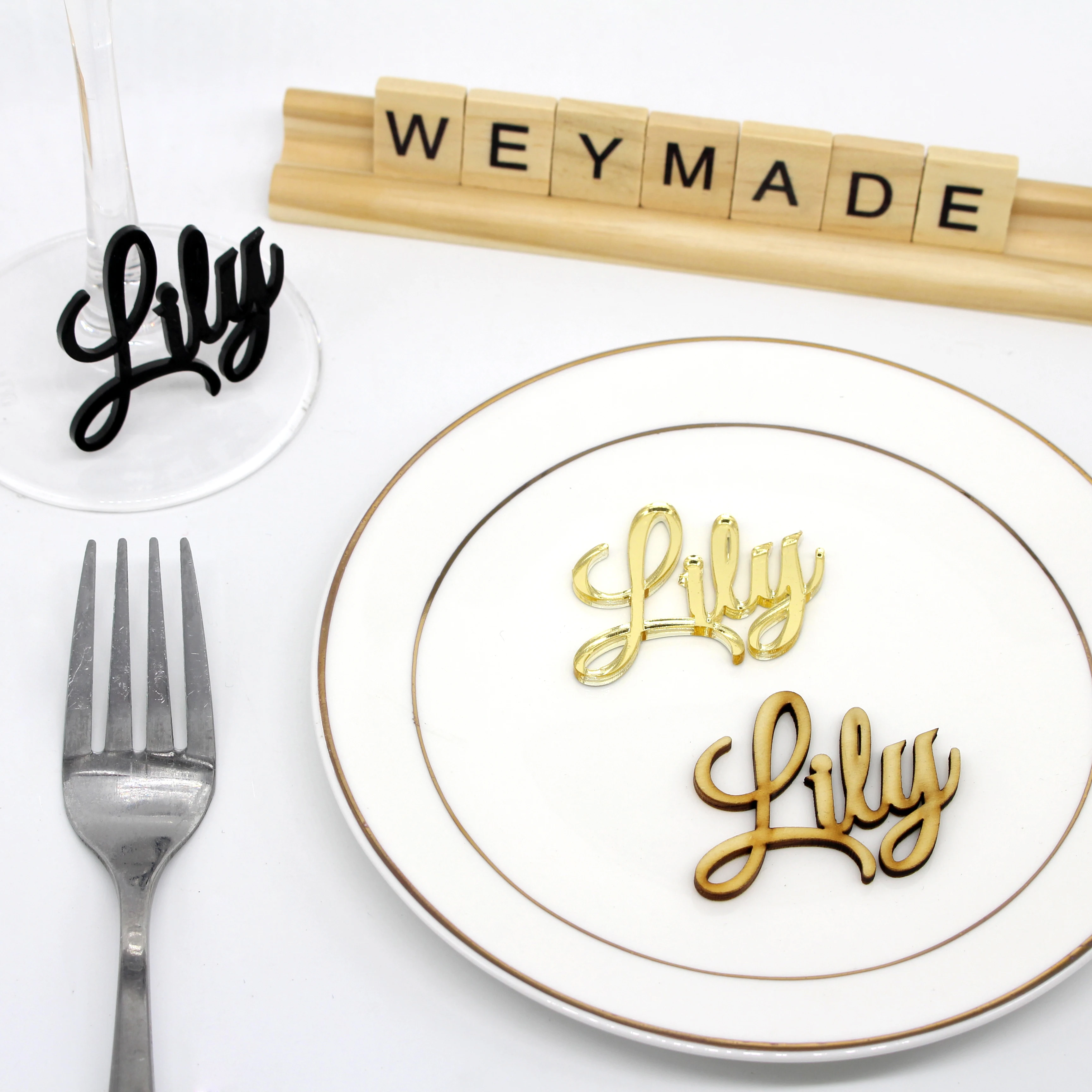 12 дюймов оригинальные зеркальные/серебряные имена настройки имени имя гостей