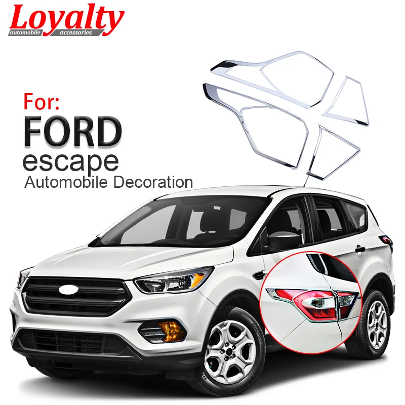 Loyalty for Ford Escape Kuga 2017 2018 Rear Tail Light Lamp Cover Trim Frame ABS Chrome Car Accessories Loyalty for Ford Escape Kuga 2017 2018 Rear Tail Light Lamp Cover Trim Frame ABS Chrome Car Accessories