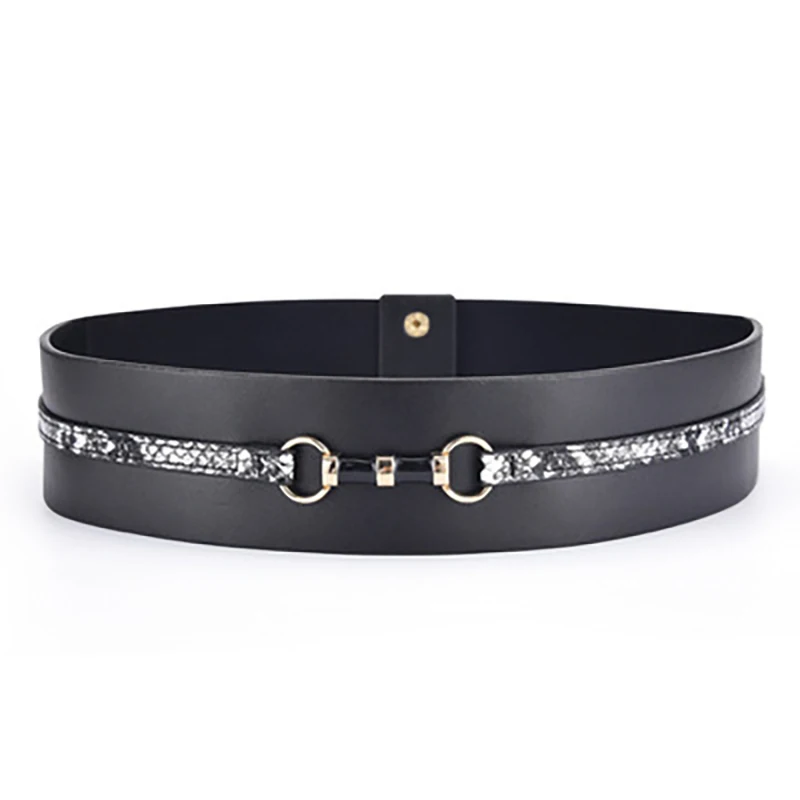 

A001 new fashion women all-match wide waistband snake pattern belt decorative skirt waistband elastic waistband lady belts