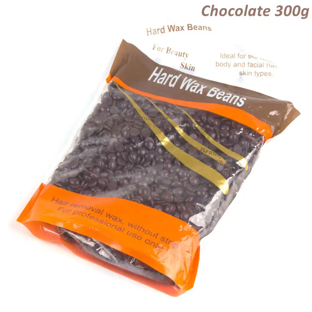 Depilatory Hot Film Hard Wax Bean For Waxing No Strip Needed For Body Bikini Face Hair Removal 300g Hard Wax beans - Цвет: Feecy 300g Chocolate