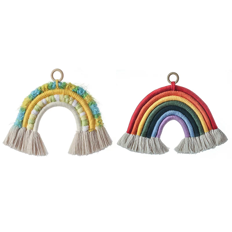 

Handmade Woven Cotton Rope Children Room Rainbow Hanging Decoration Bedroom Pendent Wall Hanging For Home Decor Room Decor
