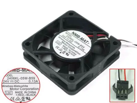 NMB-MAT 2406KL-05W-B59 L0C DC 24V 0.13A 3-Wire 60x60x15mm Server Cooling Fan | Компьютеры и офис