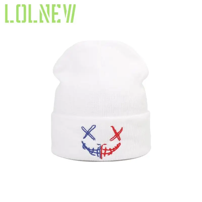 

Winter Embroidery Knitted Hats Ski Bonnet Cap Men Girl Hat Beanie Grimace Knitted Cap Women Winter Trendy Hip Hop Hat Beanie Hat