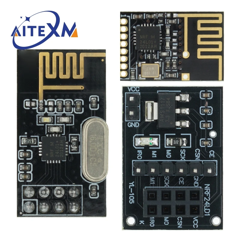 Беспроводной приемопередатчик NRF24L01 + антенный модуль 2 4 ГГц для микроконтроллера