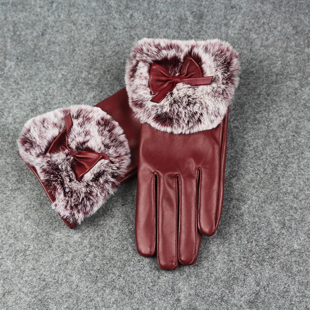 Новые женские зимние перчатки для рук модные из искусственной кожи Осенние