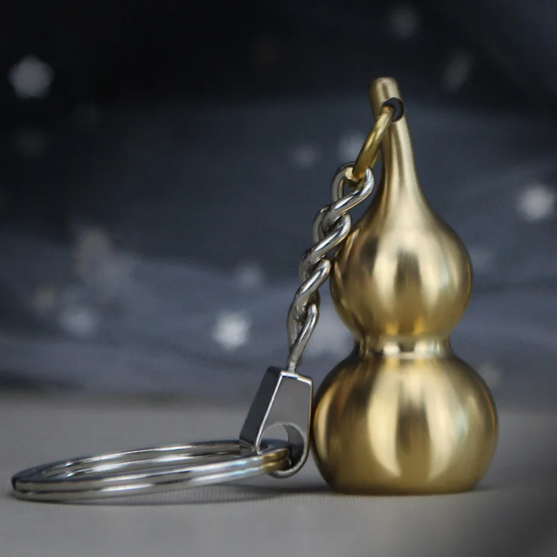 Китайская традиционная удачи благословение брелок Тыква кулон из желтой меди