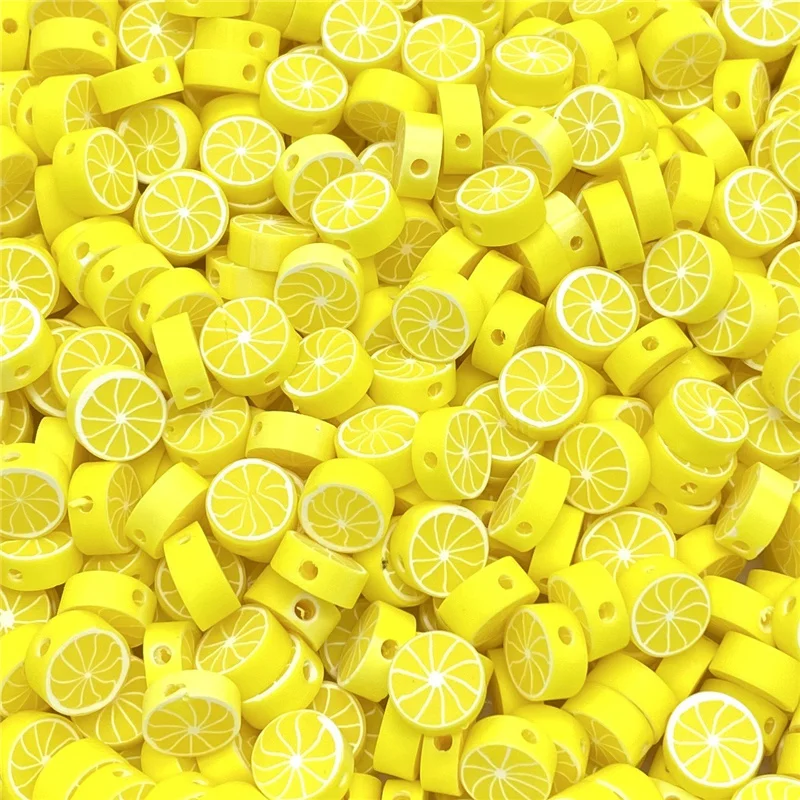 

30pcs/lot 10mm Lemon Beads Polymer Clay Beads Polymer Clay Spacer Beads For Jewelry Making DIY Bracelet necklace #08