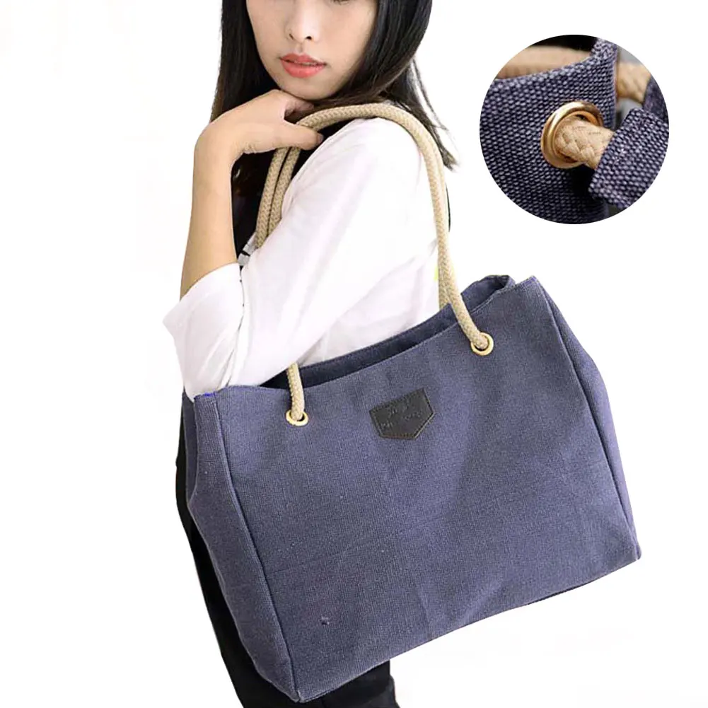 Модная женская сумка однотонная большая Холщовая Сумка Дизайнерские