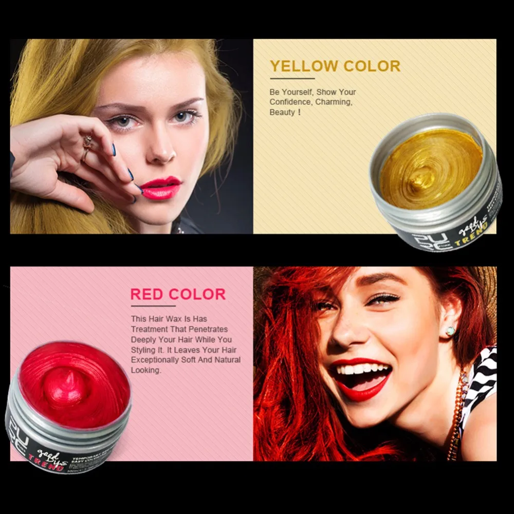 Одноразовый воск для волос белый фиолетовый красный синий серый зеленый золотой