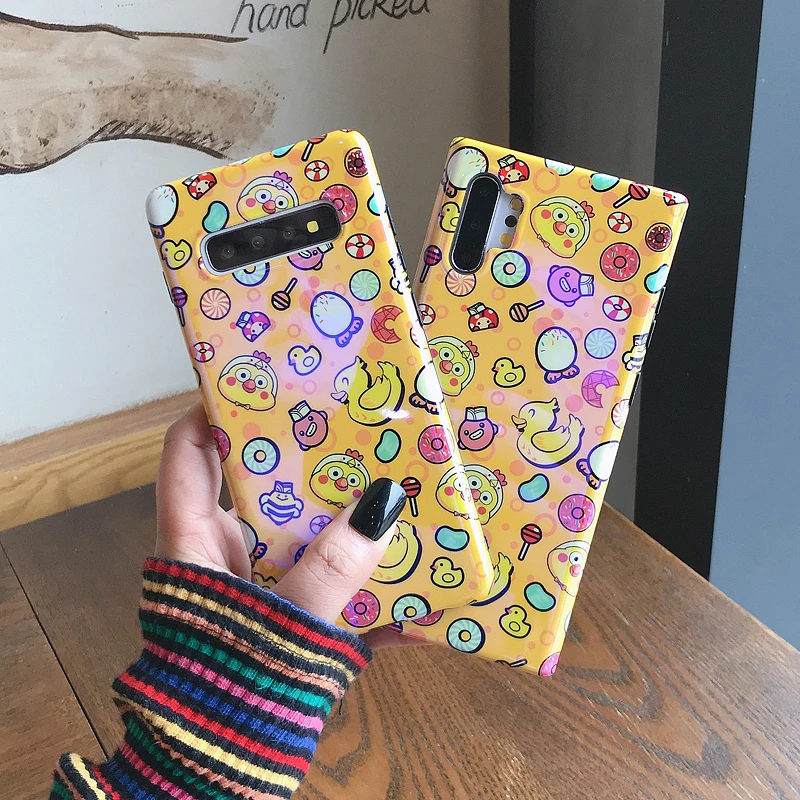 YHBBCASES для Samsung Note 10 Plus 8 9 Blu-Ray мультяшный чехол телефона с утенком Galaxy S10 S8 S9 жёсткий