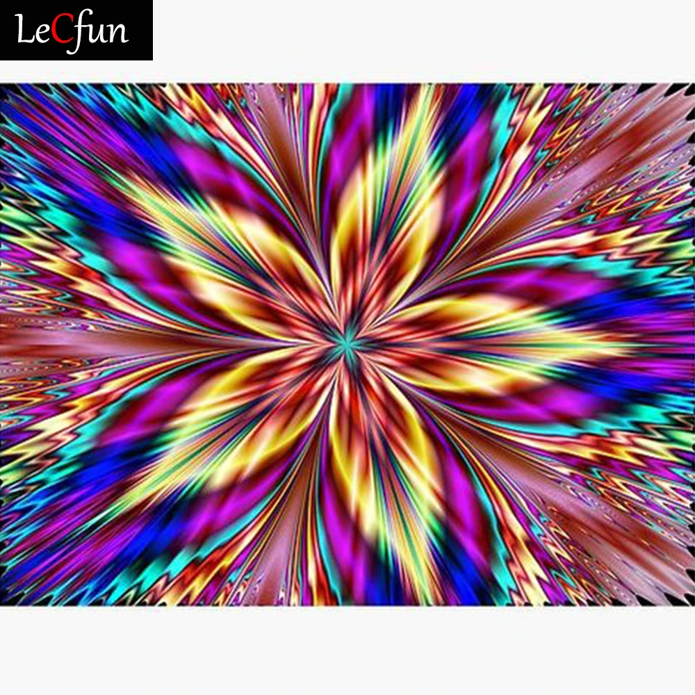 Набор для алмазной живописи LeCfun вышивки с абстрактными цветами полное круглое