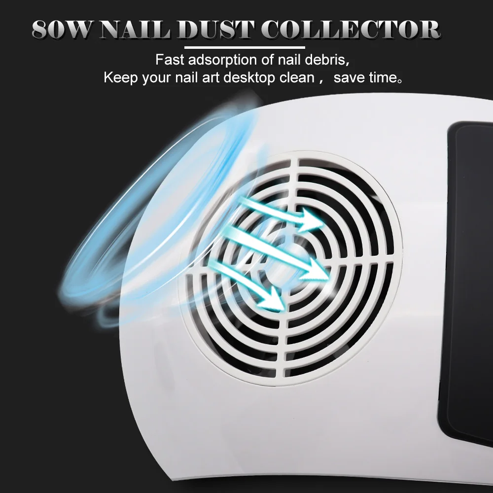 80 Вт сильный коллектор для всасывания пыли с ногтей пылесос вентилятором