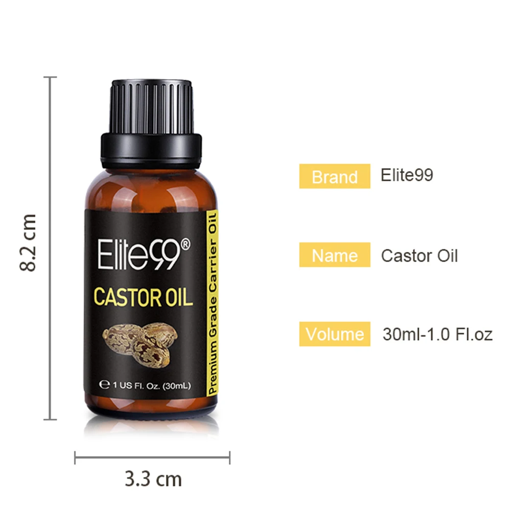 

Elite99 30ml Pure Castor Oil Eyelashes Eyebrow Enhancer Growth Hair Fast Growth Essential Oil Prevent Skin Aging Castor Oils