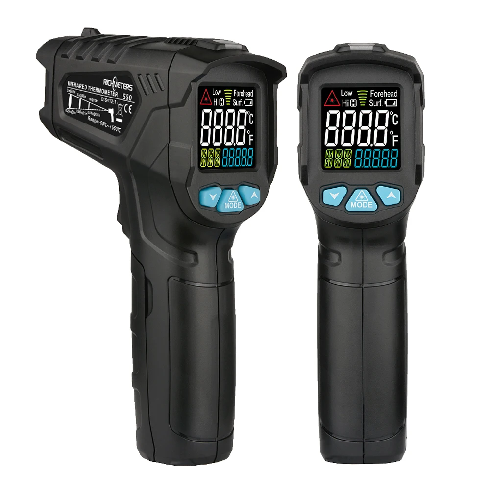 RICHMETERS 800Pro/800 Бесконтактный цифровой инфракрасный термометр для измерения температуры пирометр-50~ 800C аквариум лазерный термометр ИК температура пистолет регулятор влажности