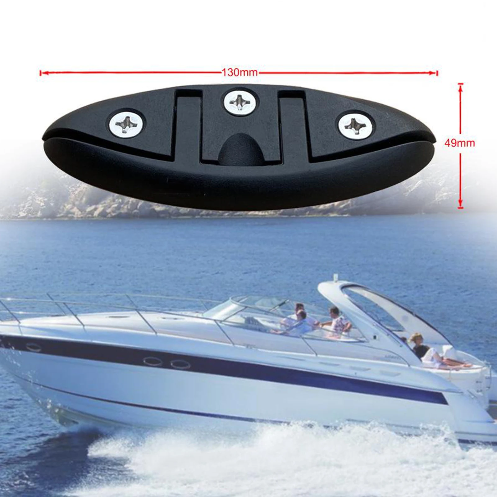 

Nylon Boat Flip Up Folding Pull Up Cleat Deck Handwares accessories Black