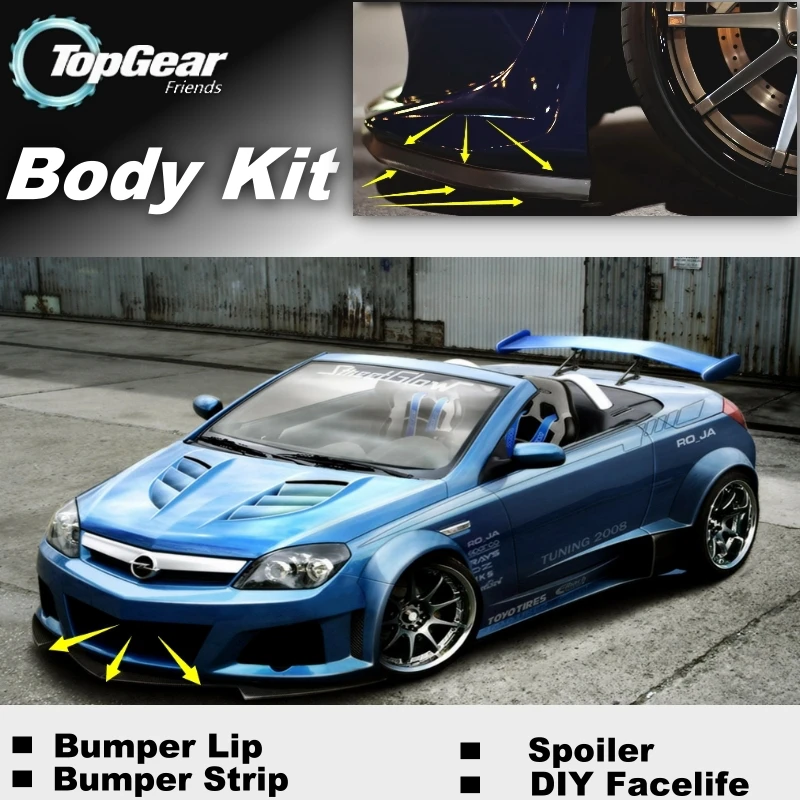 Дефлектор губ для бампера губы Opel Tigra A/B передний спойлер юбка TopGear друзей