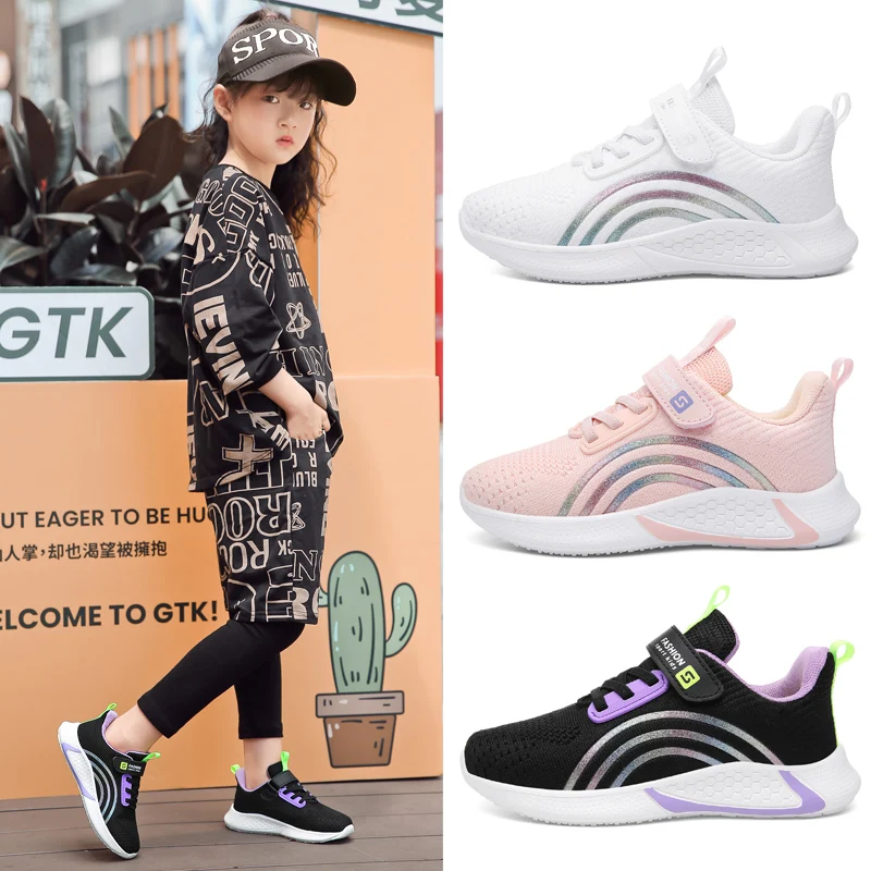 

Spring and Summer Unisex Kids' Sneakers Breathable Fly Woven Mesh Girls Running Shoes Lightweight Shock Absorption Boy Shoes
