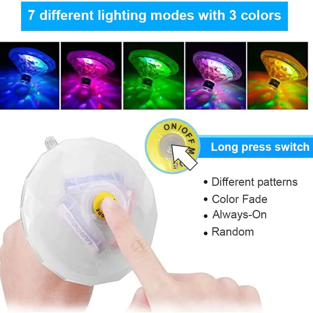 

Underwater Light Swimming Pool Solar Powered Led Light Waterproof RGB Changing LED Floating Lights Fishing Party Pond lamp
