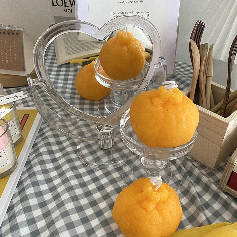 

1pc Acrylic Double Side Makeup Mirror Cute Heart Shaped Cosmetic Mirror, Transparent Base Home Bedroom Desktop Make Up Mirror