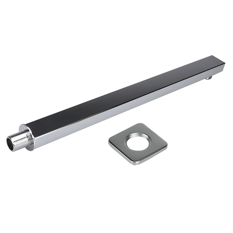 

40cm square shower arm extension arm wall hanging shower head shower rod shower head arm chrome fixed tube wall mount bracket