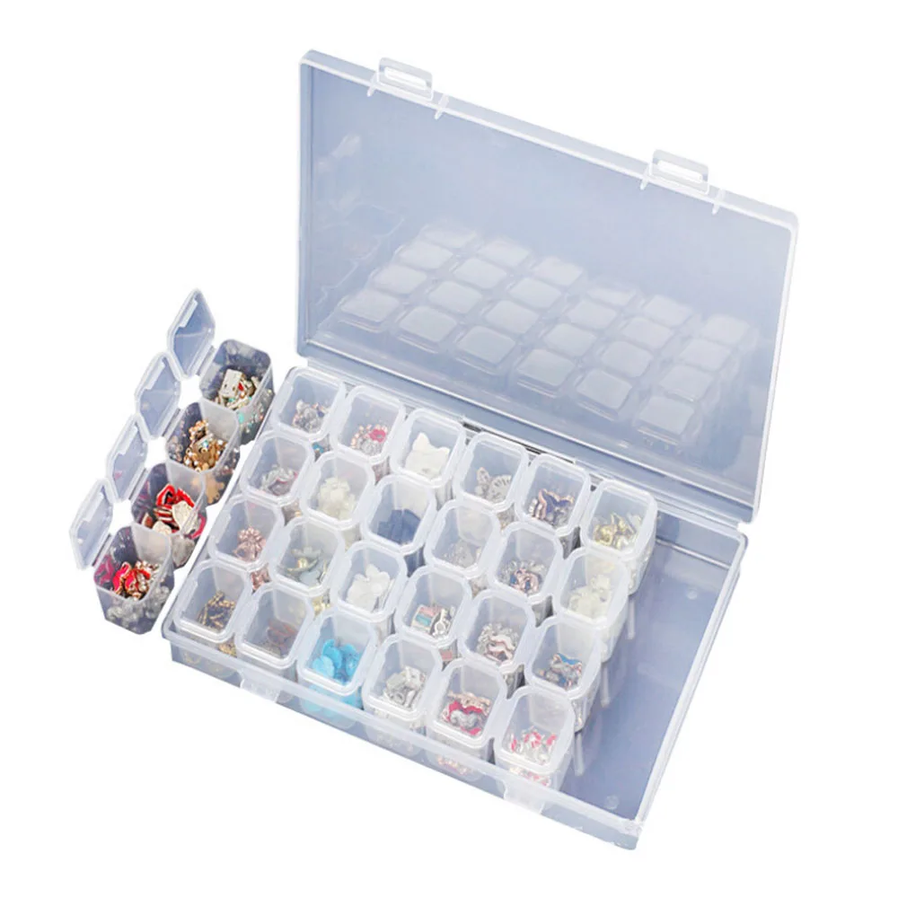 28 слотов набор для алмазной живописи регулируемая пластиковая коробка хранения