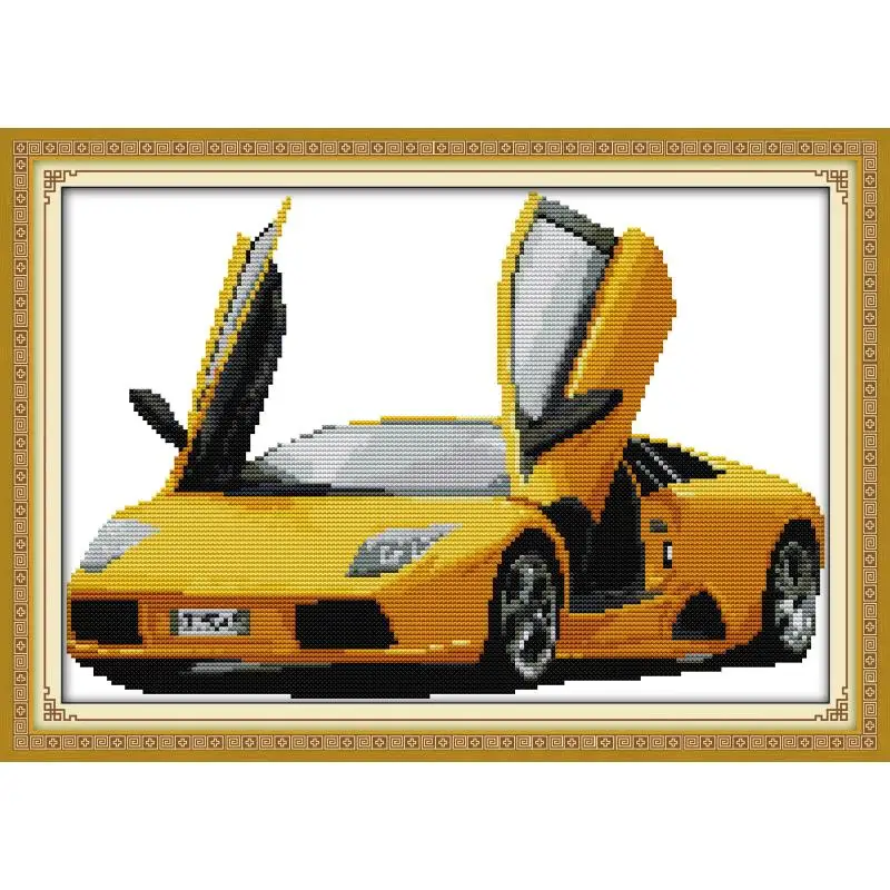 Комплект для вышивки крестиком Joy Sunday Lamborghini 11 и 14CT|Упаковка| |