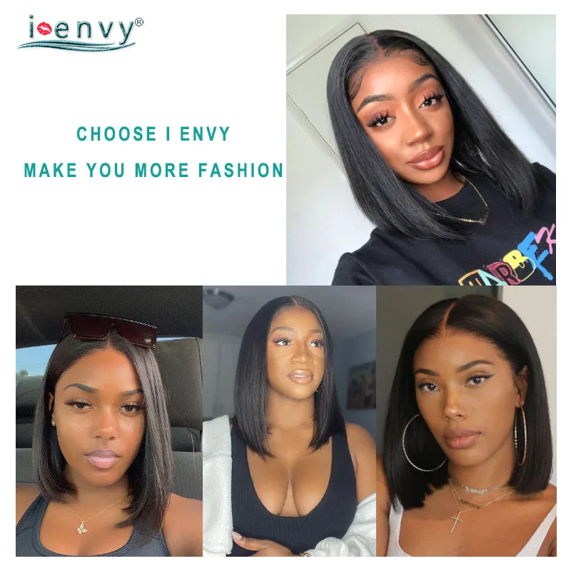 

Straight Bob Human Hair Wigs 13x1 Lace Front Wig Short Bob Lace Front Wigs For Women Human Hair Natural Color 10-16 Inch