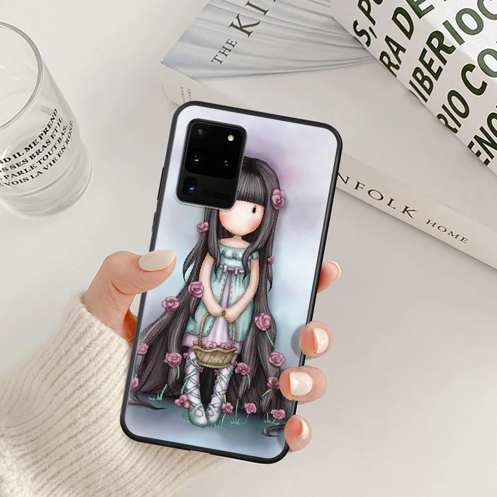 

Cartoon Lovely Santoro Gorjuss Phone Case For Samsung Galaxy Note S 8 9 10 20 Plus E Lite Uitra black Shell Pretty Waterproof