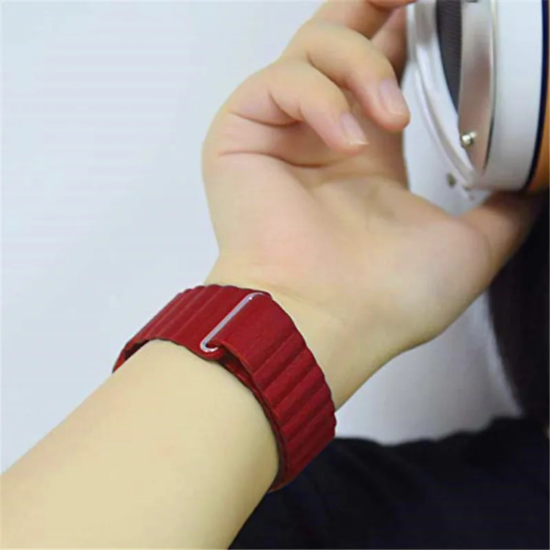 Ремешок из натуральной кожи с магнитной петлей для apple watch band 38/42 мм и для apple watch 4 44/40 мм браслет для iwatch series 3 2 1