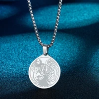 ancient greek mythology pendant neckalce for women the goddess of victory stainless steel jewelry vintage men necklace