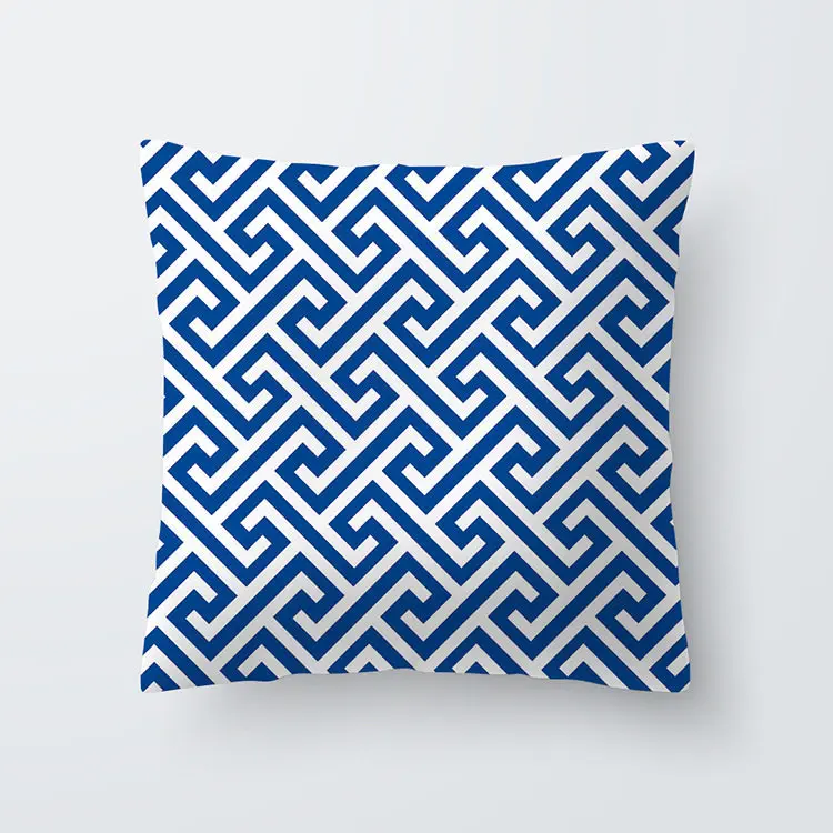 Наволочка на подушку, наволочка Housse coussin 45*45, Наволочка на подушку с геометрическим рисунком, синяя наволочка из полиэстера, наволочки на диванную подушку 40556-1