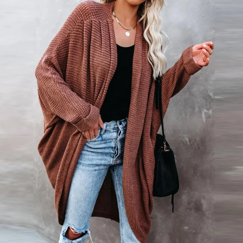 

Loose Open Stitch Style Women Solid Outerwear Spring Autumn X-Long Casual Pockets Trench Femme Slim Fit Classic Streetwear Coat