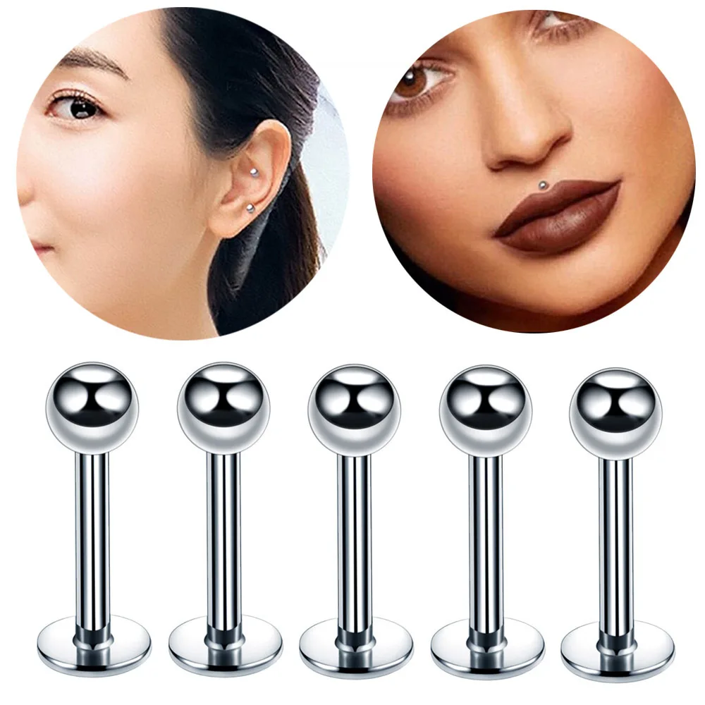 

F136 Titanium Piercing Labret Ring Lip Stud Nose Lip Helix Bar Stud Tongue Piercing Tragus Cartilage Earring Body Jewelry 16G