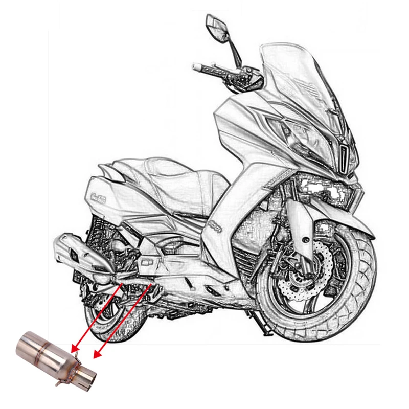 

For Kymco DownTown350i Motorcycle Exhaust System Modified Middle Link Pipe Intermediate Connecting escape moto escapamento de