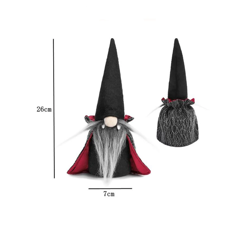 

Halloween Handmade Tomte Swedish Gnomes Ornaments with Witch Cloak Hat Christmas