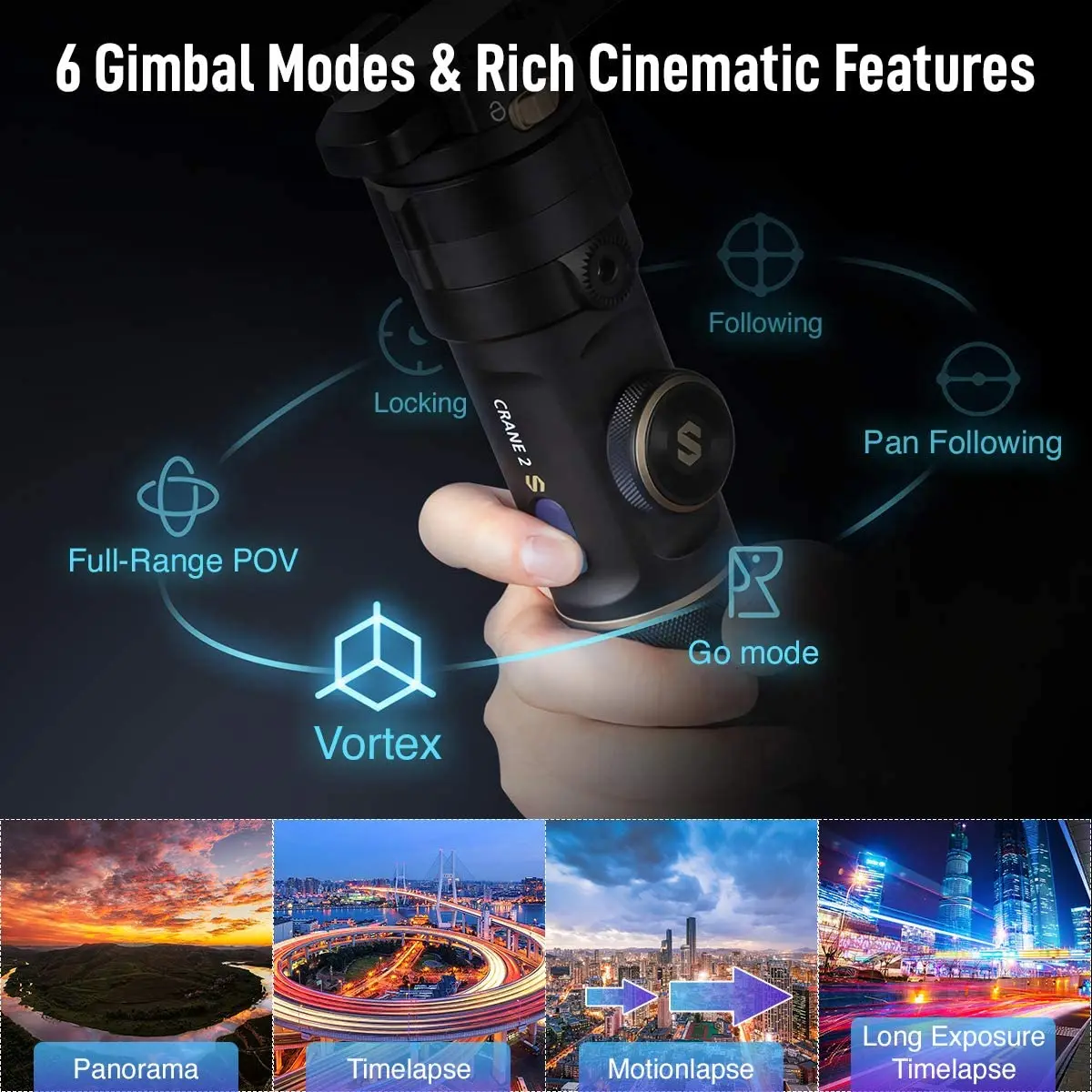 ZHIYUN Crane 2S 3 axis handheld professional gimbal стабилизатор для DSLR камер совместимых с Sony Nikon Canon