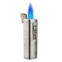 guevara 3 jet torch cigar lighter with cigar punch windproof flame butane torch refillable lighters for cigar smoking
