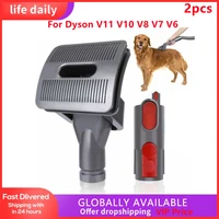 vacuum cleaner brush adapter dog pet groom brush tool for dyson v11 v10 v8 v7 v6 vacuum clean with converter pets hair tool